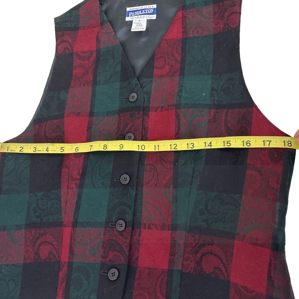 Vintage Pendleton Vest Womens 8 Tartan Plaid 100% Wool Made USA Holiday - Picture 6 of 7